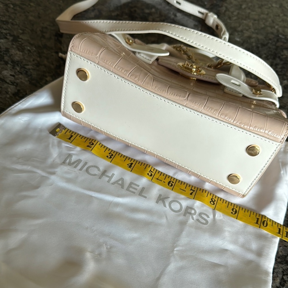 Michael Kors small Pink and Gold Satchel Chic Chain Detail & crossbody NWT - Picture 8 of 12